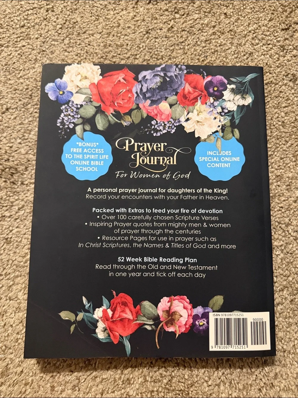 Prayer Journal For Women of God - Black with Floral Design